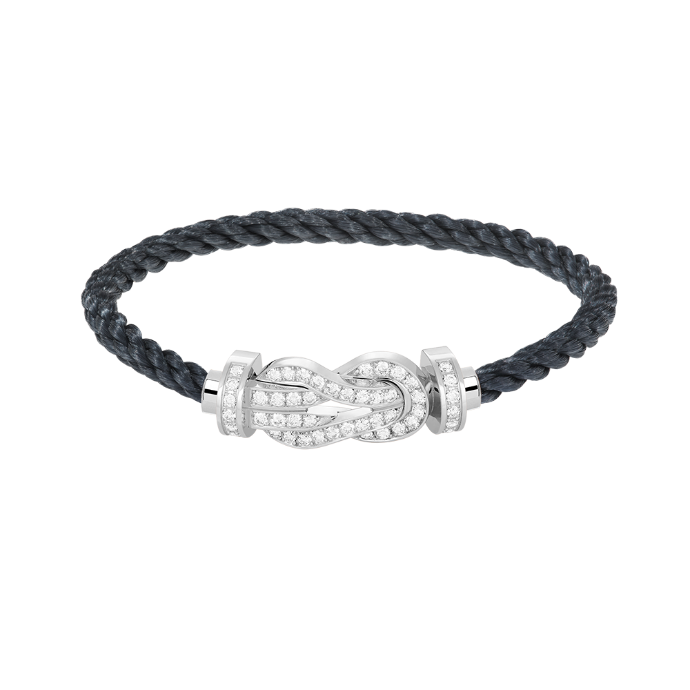 [Luxe Jewelry]CHANCE LARGE 8 FIGURE BUCKLE FULL DIAMOND BRACELET SILVER