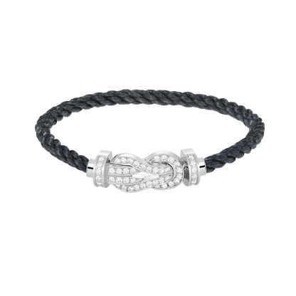 [Luxe Jewelry]CHANCE LARGE 8 FIGURE BUCKLE FULL DIAMOND BRACELET SILVER