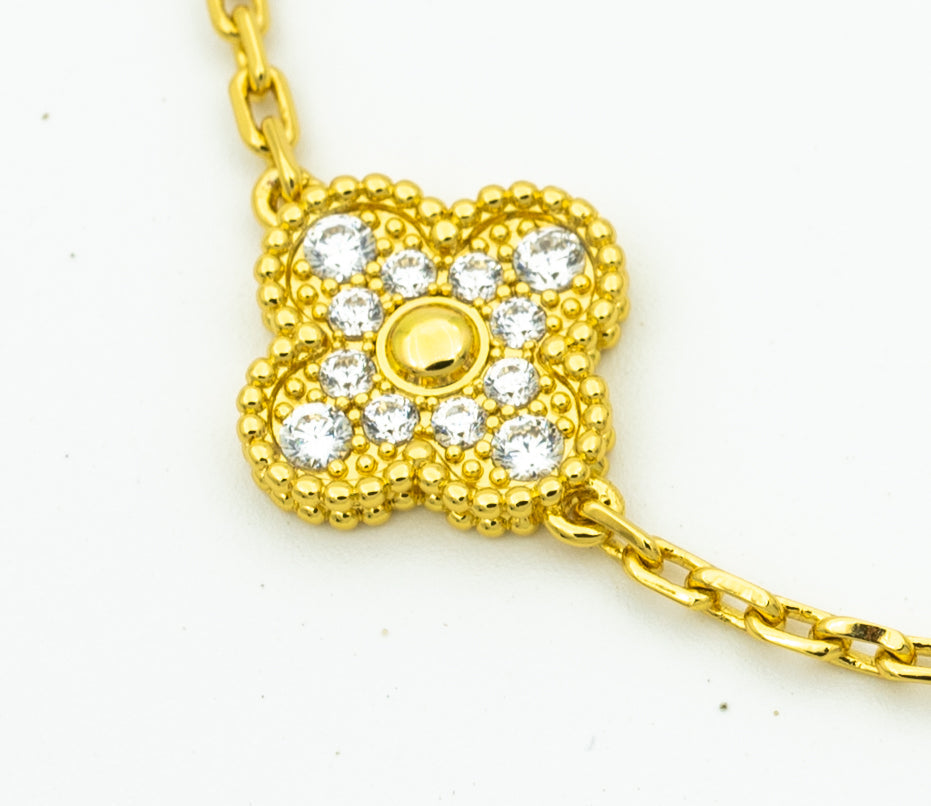 [Luxe Jewelry]CLOVER BRACELET 5 MOTIFS GOLD DIAMOND