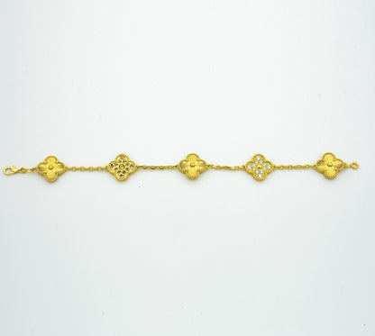 [Luxe Jewelry]CLOVER BRACELET 5 MOTIFS GOLD DIAMOND