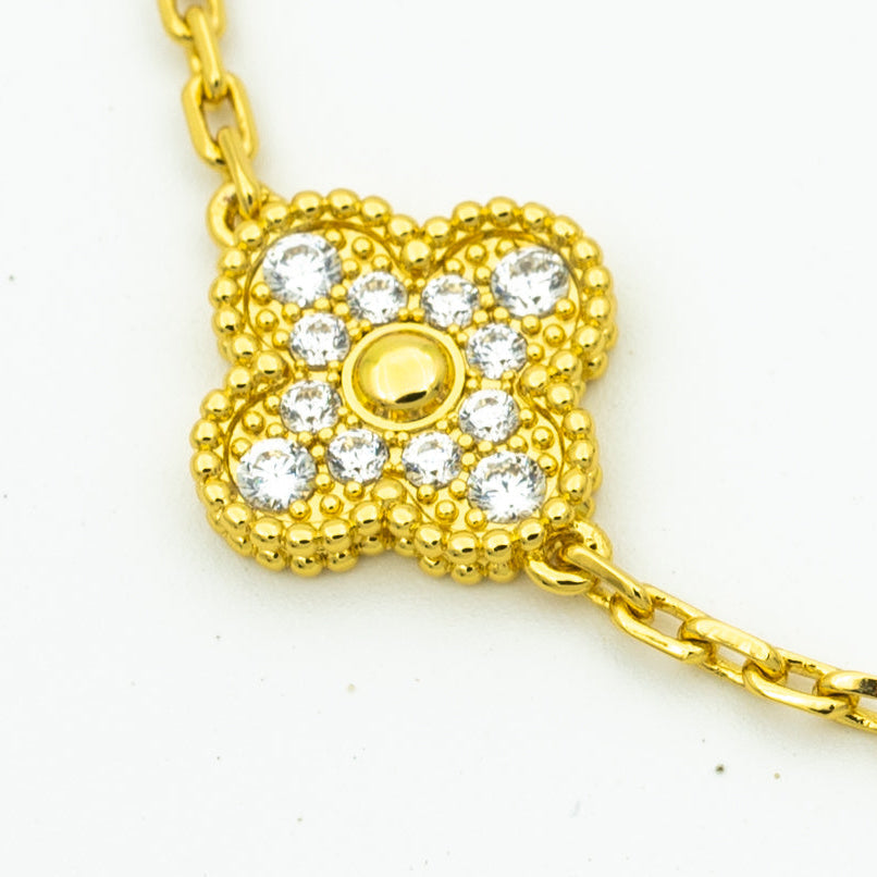 [Luxe Jewelry]CLOVER BRACELET 5 MOTIFS GOLD DIAMOND