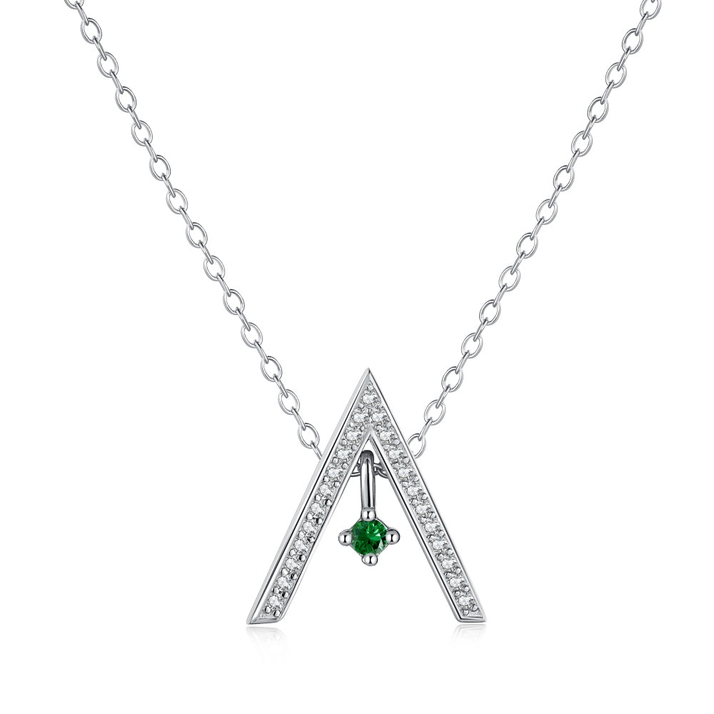 [Luxe Jewelry]Sparkling "A" Shape Necklace