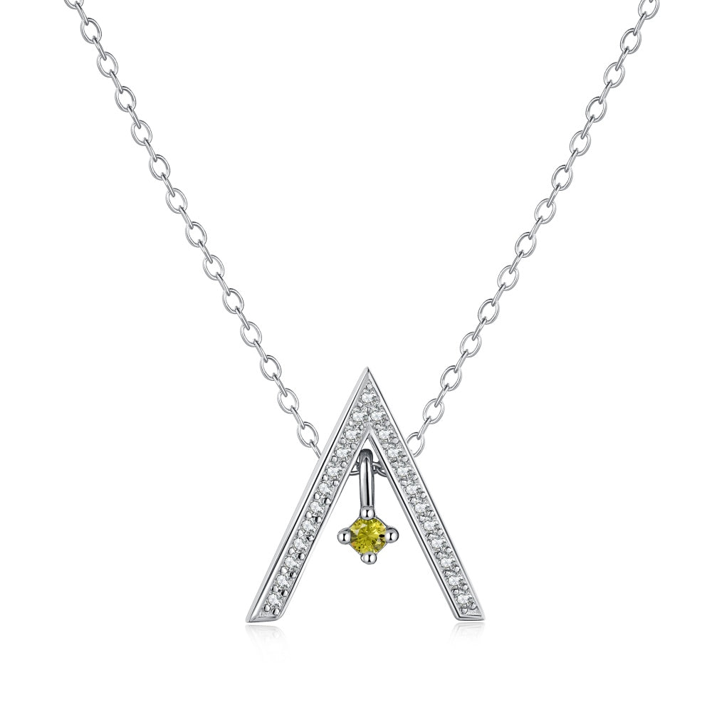 [Luxe Jewelry]Sparkling "A" Shape Necklace
