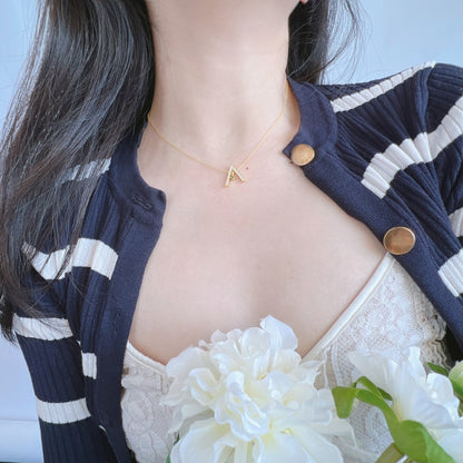 [Luxe Jewelry]Sparkling "A" Shape Necklace