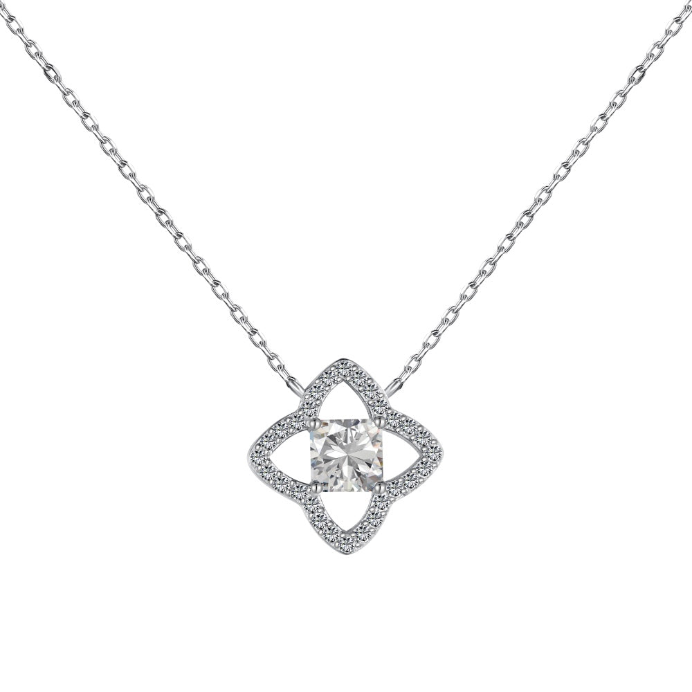 [Luxe Jewelry]Exquisite Flower Shape Princess Cut Necklace