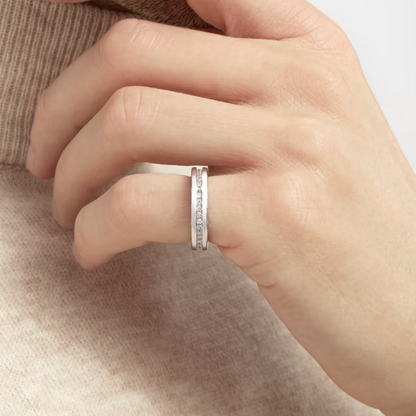 [Luxe Jewelry]ZERO 1 ONE-BAND PAVED DIAMONDS ON THE SPIRAL RING