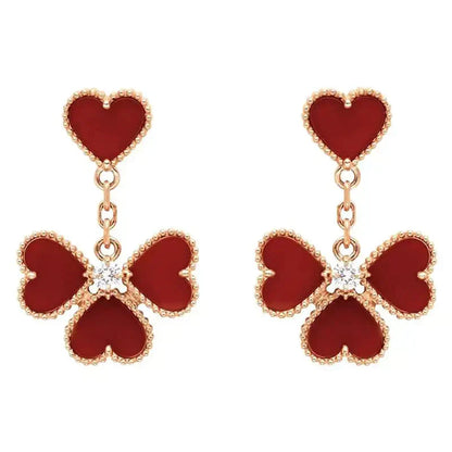 [Luxe Jewelry]SWEET CLOVER CARNELIAN EARRINGS