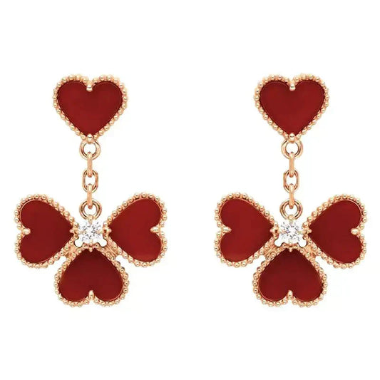 [Luxe Jewelry]SWEET CLOVER CARNELIAN EARRINGS
