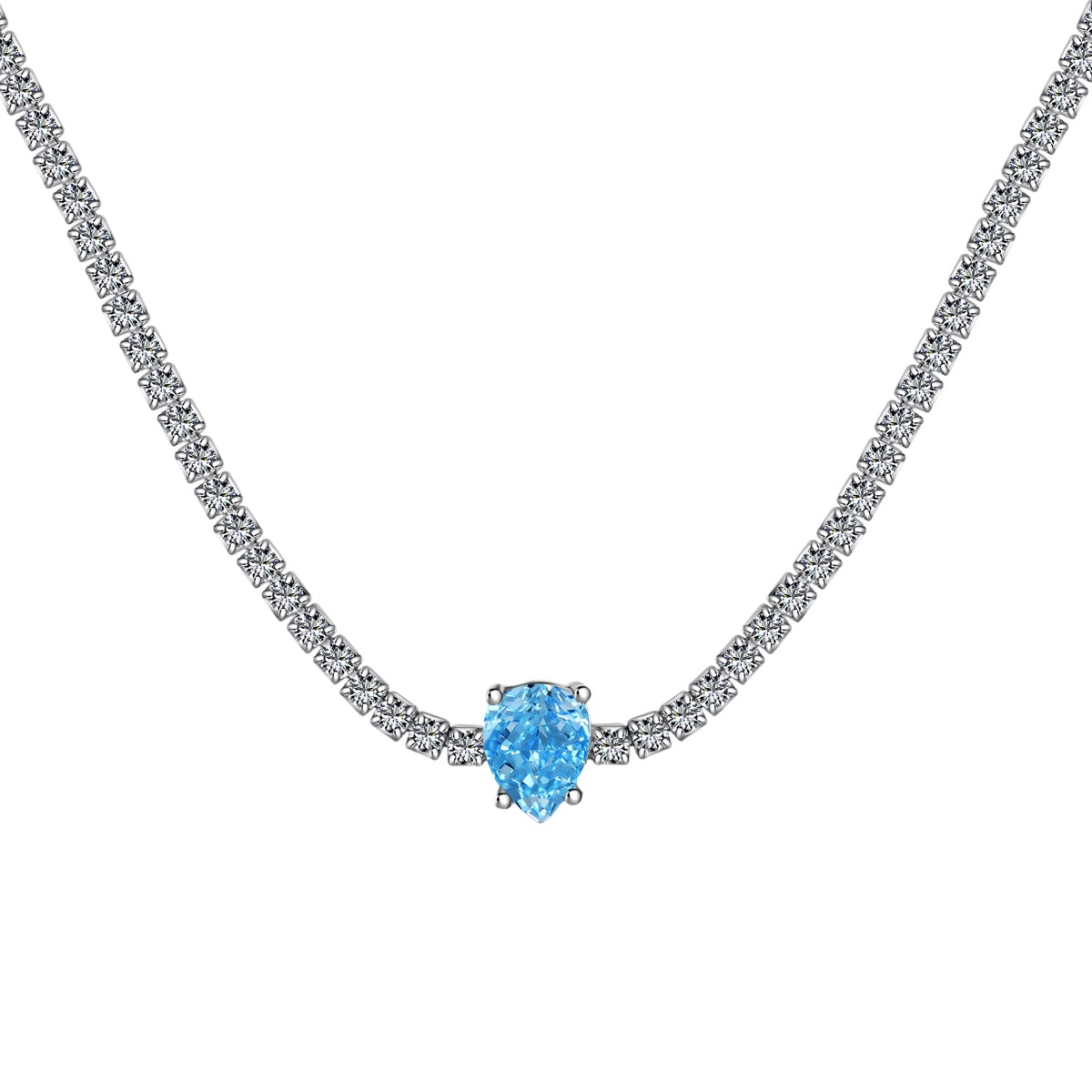 [Luxe Jewelry]1.0 carat Unique Pear Cut Tennis Necklace