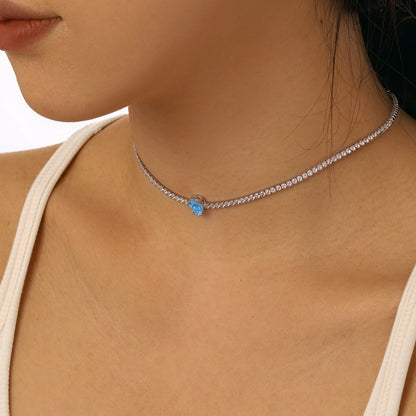 [Luxe Jewelry]1.0 carat Unique Pear Cut Tennis Necklace