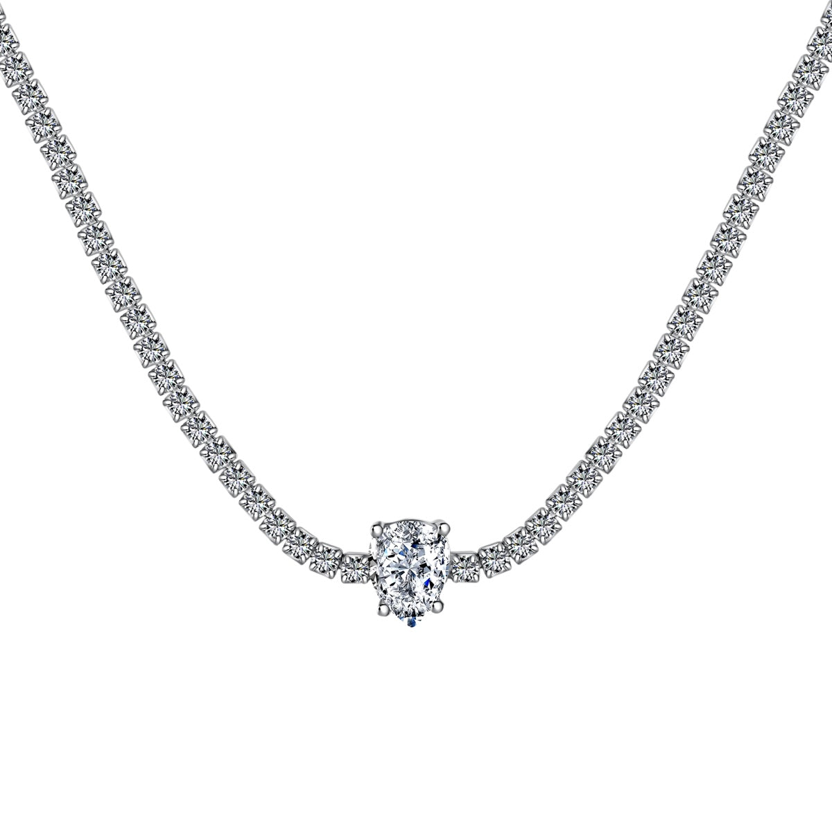 [Luxe Jewelry]1.0 carat Unique Pear Cut Tennis Necklace