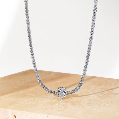 [Luxe Jewelry]1.0 carat Unique Pear Cut Tennis Necklace