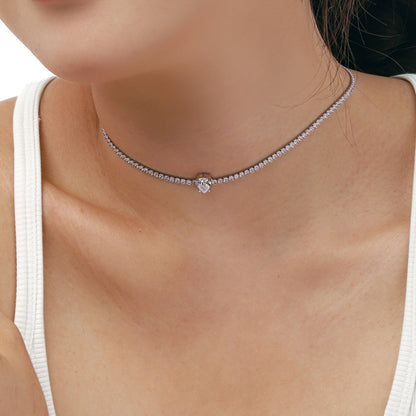[Luxe Jewelry]1.0 carat Unique Pear Cut Tennis Necklace