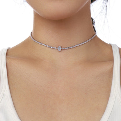 [Luxe Jewelry]1.0 carat Unique Pear Cut Tennis Necklace