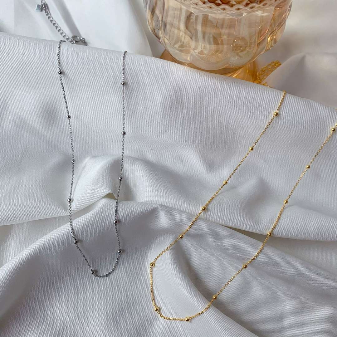 [Luxe Jewelry]Small Bead Clavicle Chain Simple Necklace