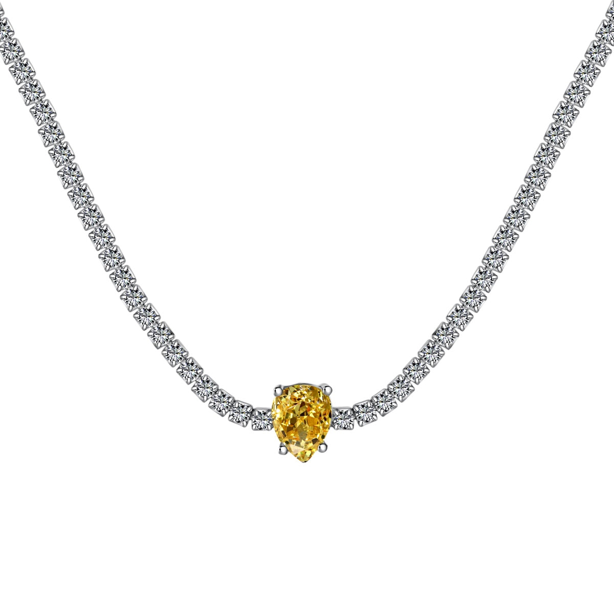 [Luxe Jewelry]1.0 carat Unique Pear Cut Tennis Necklace