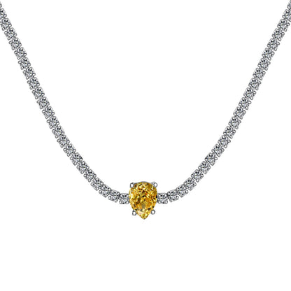 [Luxe Jewelry]1.0 carat Unique Pear Cut Tennis Necklace