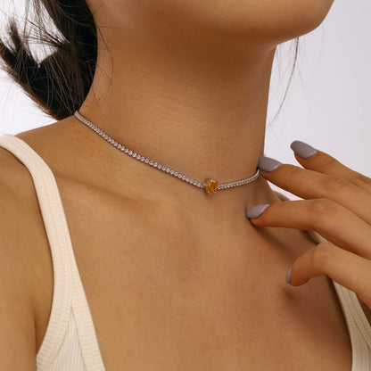 [Luxe Jewelry]1.0 carat Unique Pear Cut Tennis Necklace