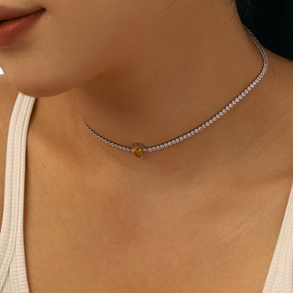 [Luxe Jewelry]1.0 carat Unique Pear Cut Tennis Necklace