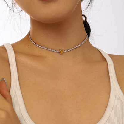 [Luxe Jewelry]1.0 carat Unique Pear Cut Tennis Necklace