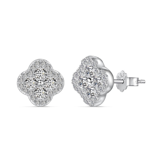 [Luxe Jewelry]Four-Leaf Clover Flower Shaped Earrings