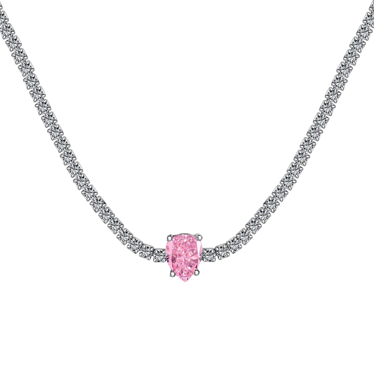 [Luxe Jewelry]1.0 carat Unique Pear Cut Tennis Necklace