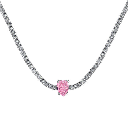 [Luxe Jewelry]1.0 carat Unique Pear Cut Tennis Necklace