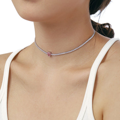 [Luxe Jewelry]1.0 carat Unique Pear Cut Tennis Necklace