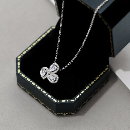 [Luxe Jewelry]Elegant Flower Shape Pear Cut Necklace