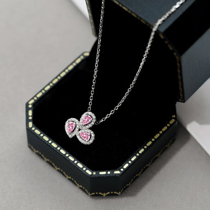 [Luxe Jewelry]Elegant Flower Shape Pear Cut Necklace