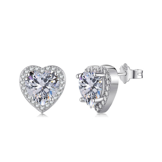 [Luxe Jewelry]Sparkling Heart Shape Lover Earrings