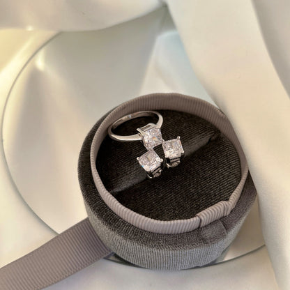 [Luxe Jewelry]1.0 Carat Radiant Princess Cut Wedding Earrings