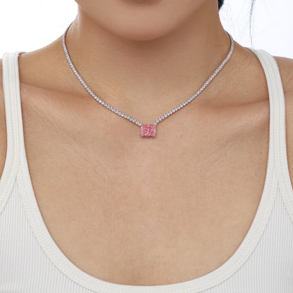 [Luxe Jewelry]4.0 Carat Elegant Radiant Cut Necklace