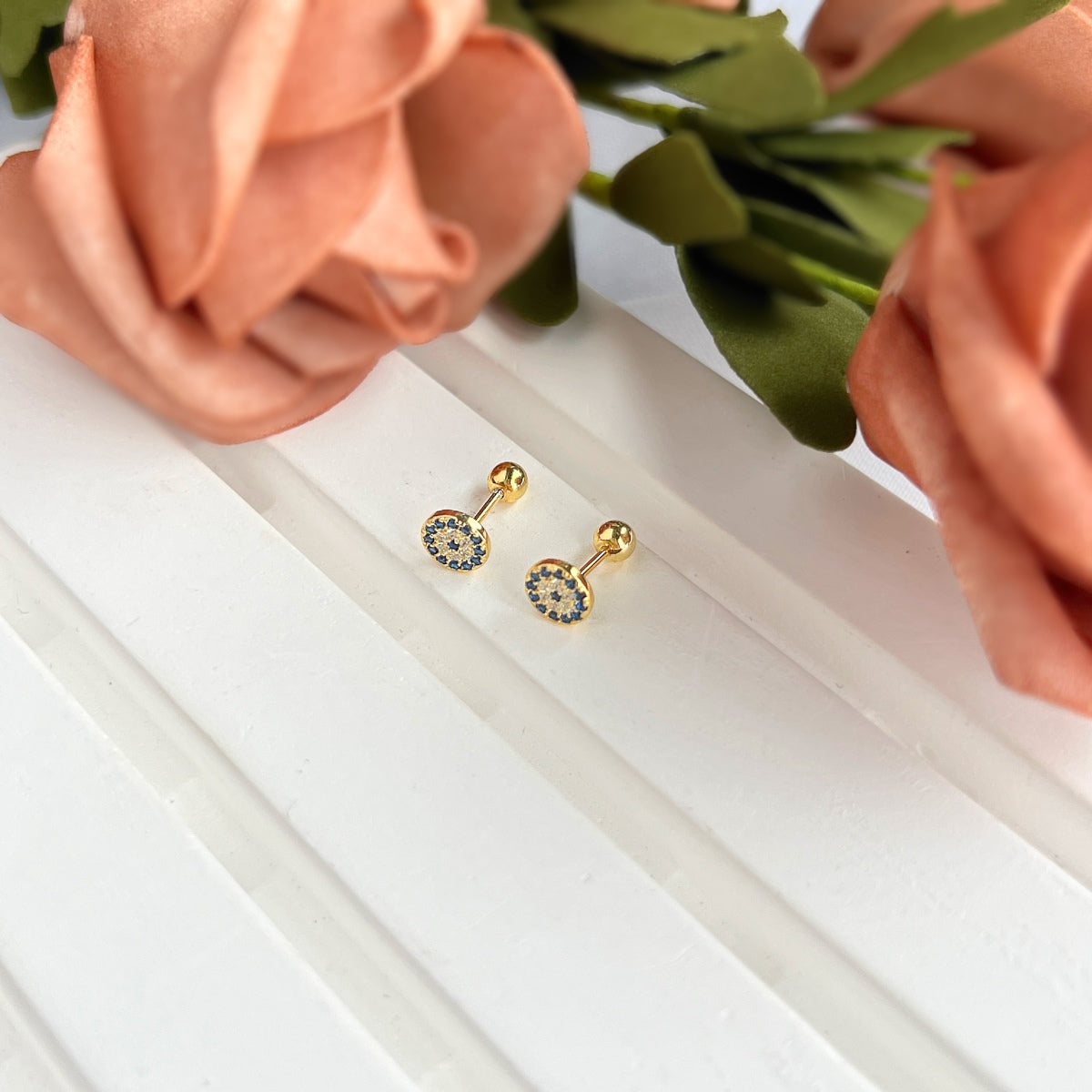 [Luxe Jewelry]Devil's Eye Ear Bone Nail Earrings
