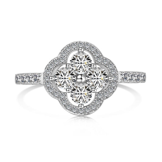 [Luxe Jewelry]Four Leaf Clover Flower Design Ring