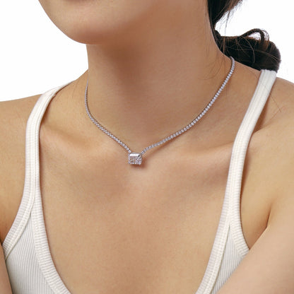[Luxe Jewelry]4.0 Carat Elegant Radiant Cut Necklace