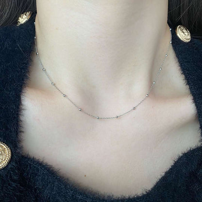 [Luxe Jewelry]Small Bead Clavicle Chain Simple Necklace