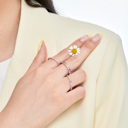[Luxe Jewelry]Dazzling Lustrous Round Cut Tennis Ring