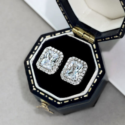 [Luxe Jewelry]1.0 Carat Luxurious Dainty Emerald Cut Daily Earrings