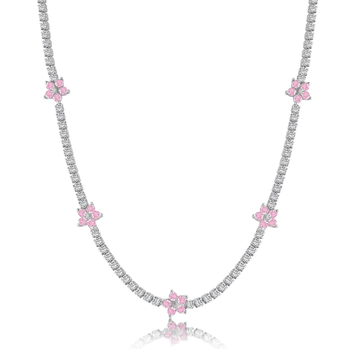 [Luxe Jewelry]Luxurious Colorful Flower Tennis Necklace