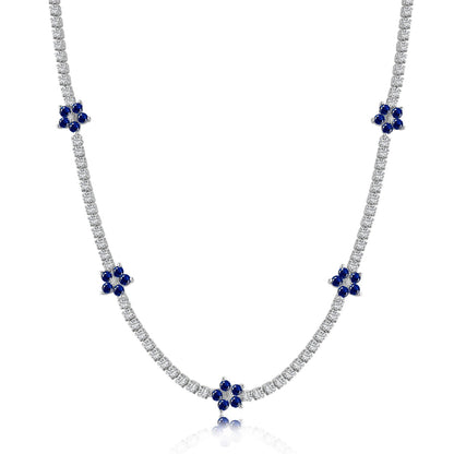 [Luxe Jewelry]Luxurious Colorful Flower Tennis Necklace
