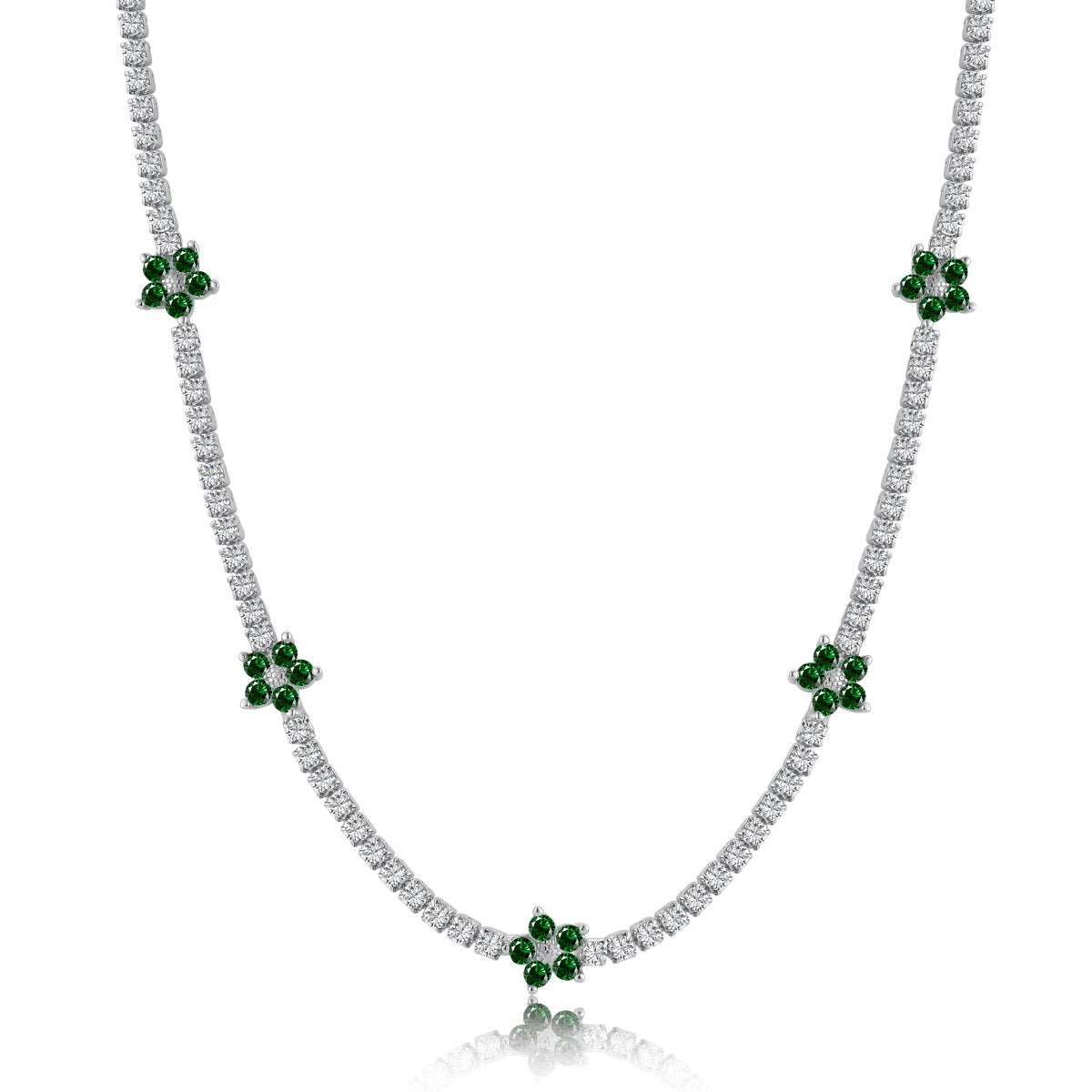 [Luxe Jewelry]Luxurious Colorful Flower Tennis Necklace
