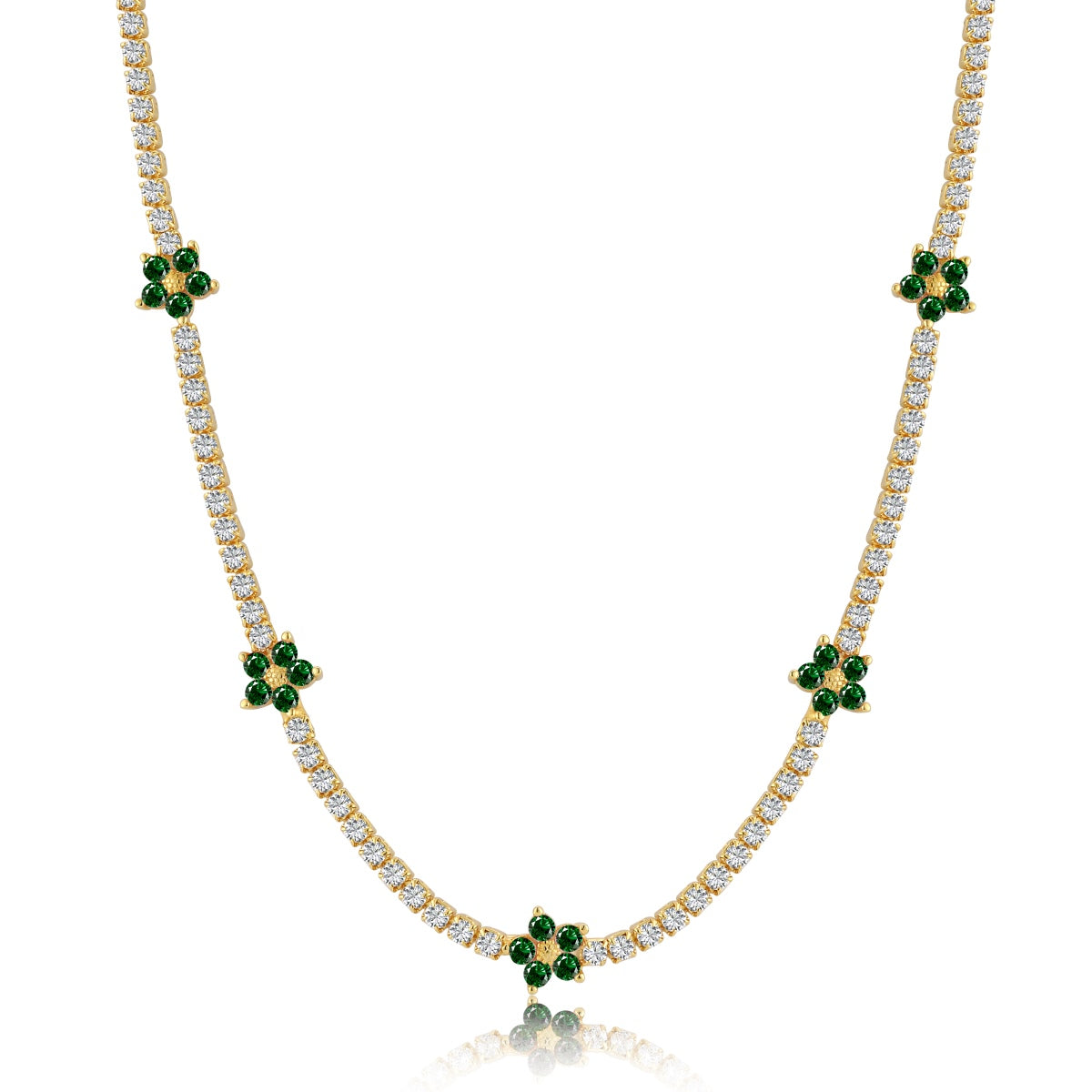 [Luxe Jewelry]Luxurious Colorful Flower Tennis Necklace