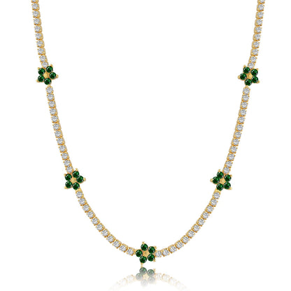 [Luxe Jewelry]Luxurious Colorful Flower Tennis Necklace