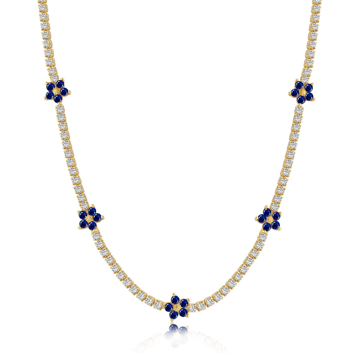 [Luxe Jewelry]Luxurious Colorful Flower Tennis Necklace
