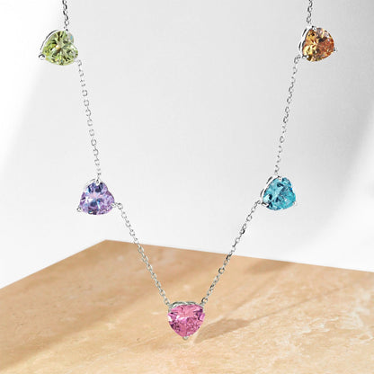 [Luxe Jewelry]Sparkling Colorful Heart Cut Necklace