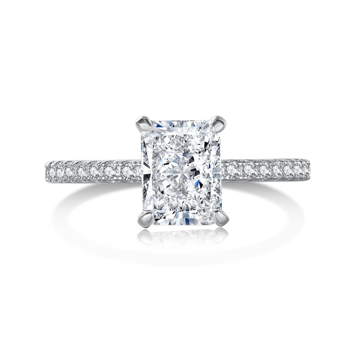 [Luxe Jewelry]2.0 Carat Dazzling Sparkling Radiant Cut Party Ring