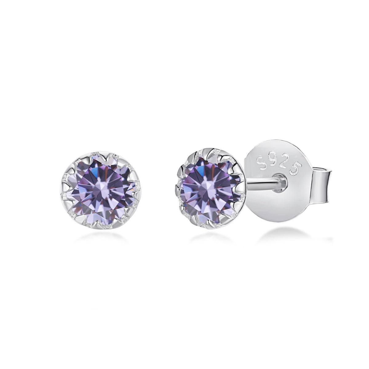 [Luxe Jewelry]Sparkling Colorful Round Shape Earrings