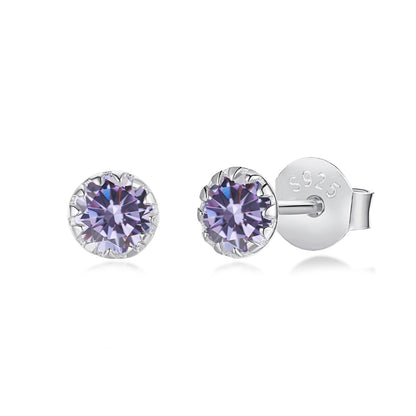 [Luxe Jewelry]Sparkling Colorful Round Shape Earrings