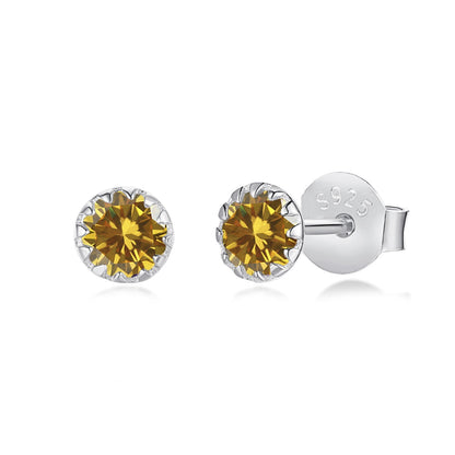 [Luxe Jewelry]Sparkling Colorful Round Shape Earrings